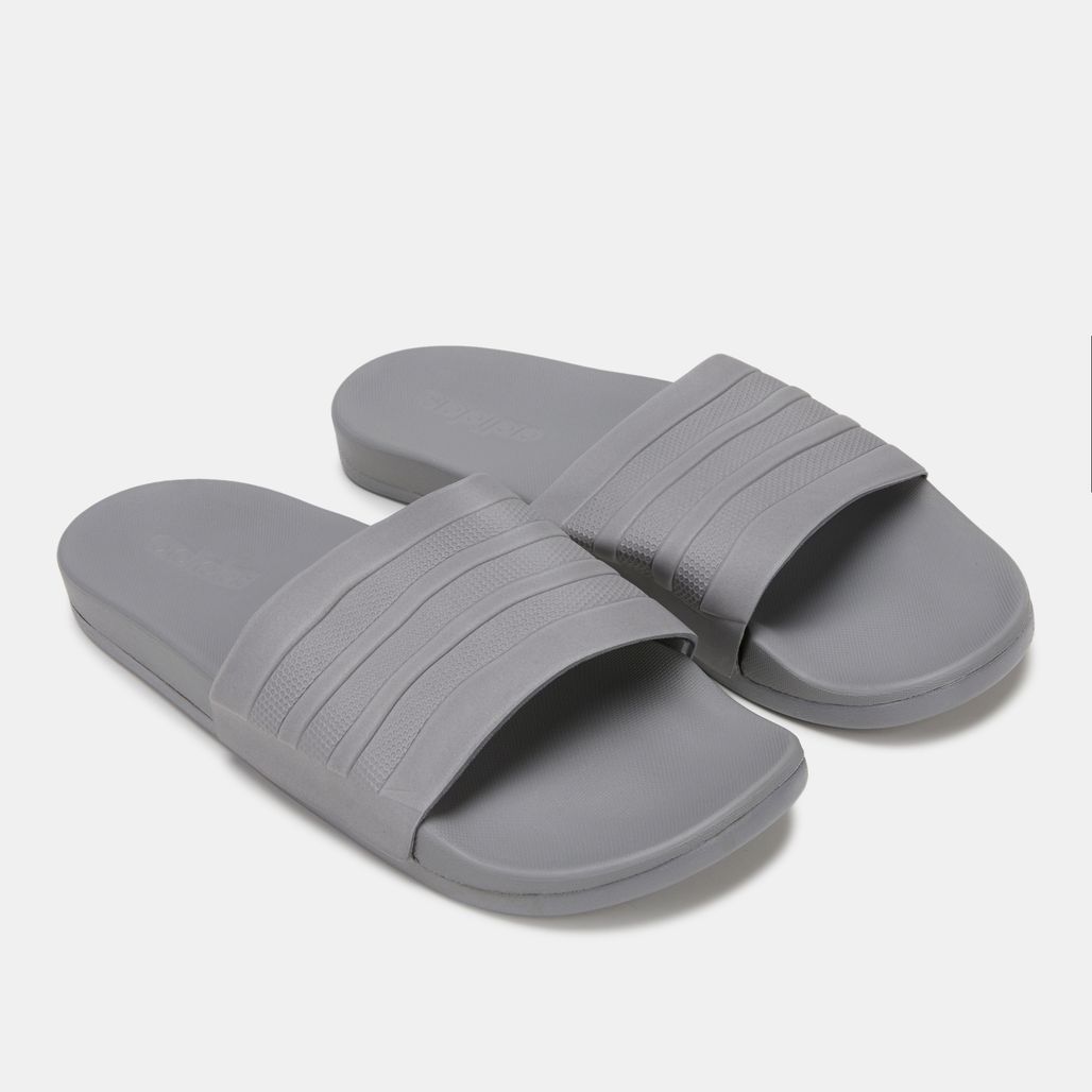 Shop Grey adidas  Adilette Cloudfoam  Plus Mono  Slides  