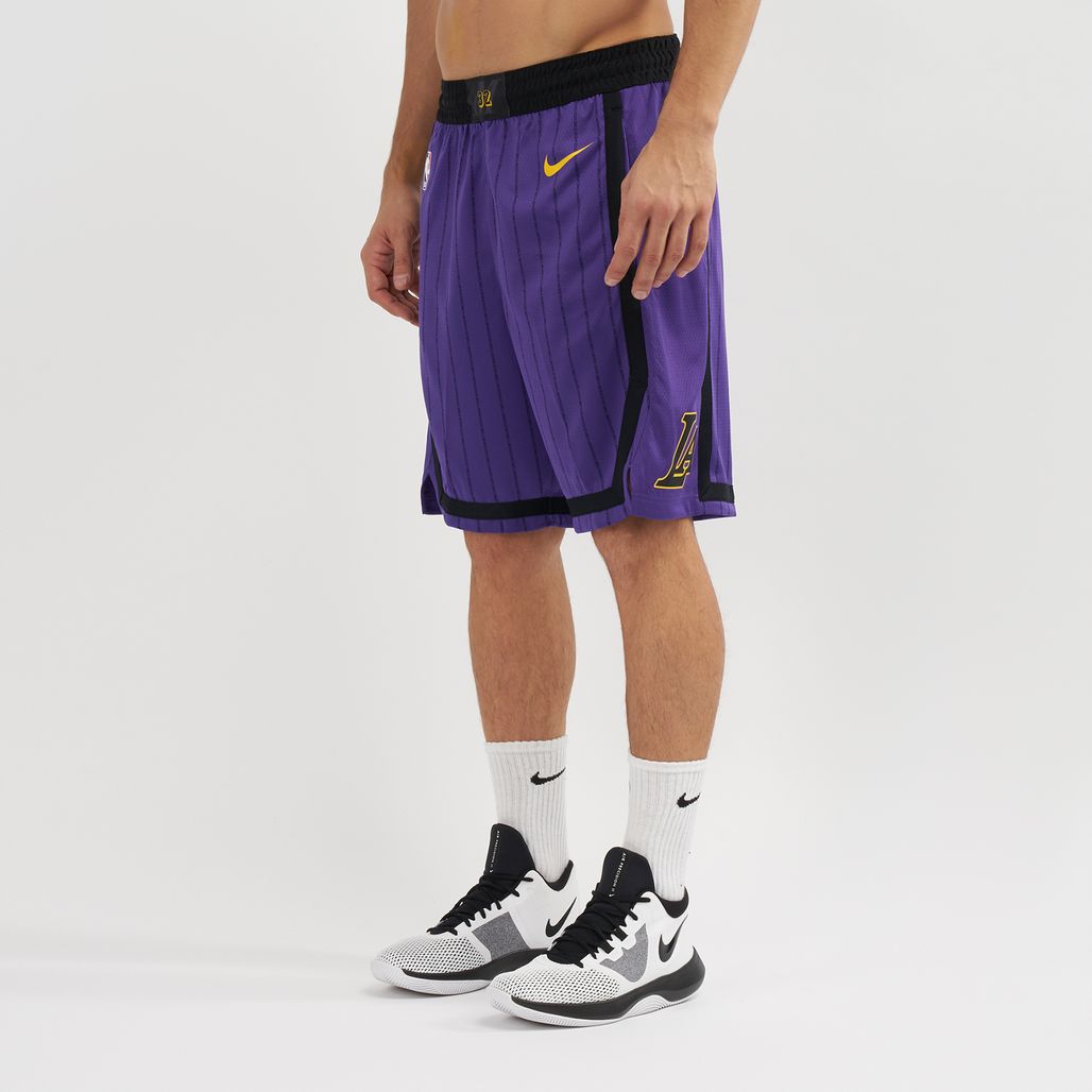 Nike NBA Los Angeles Lakers Swingman City Edition Shorts - 2018 ...