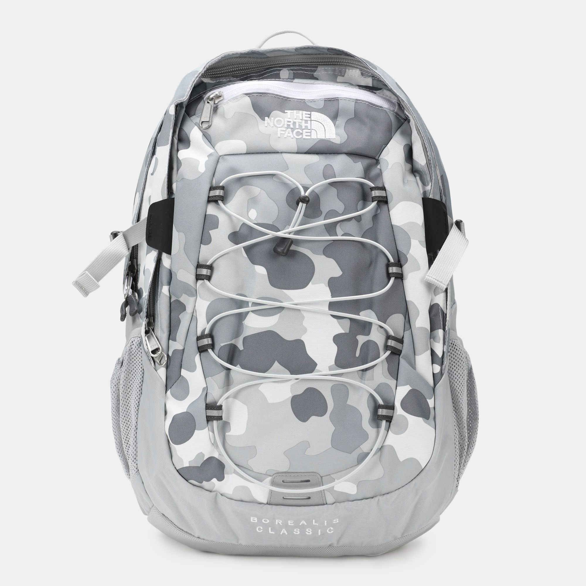 the north face white and black borealis classic backpack