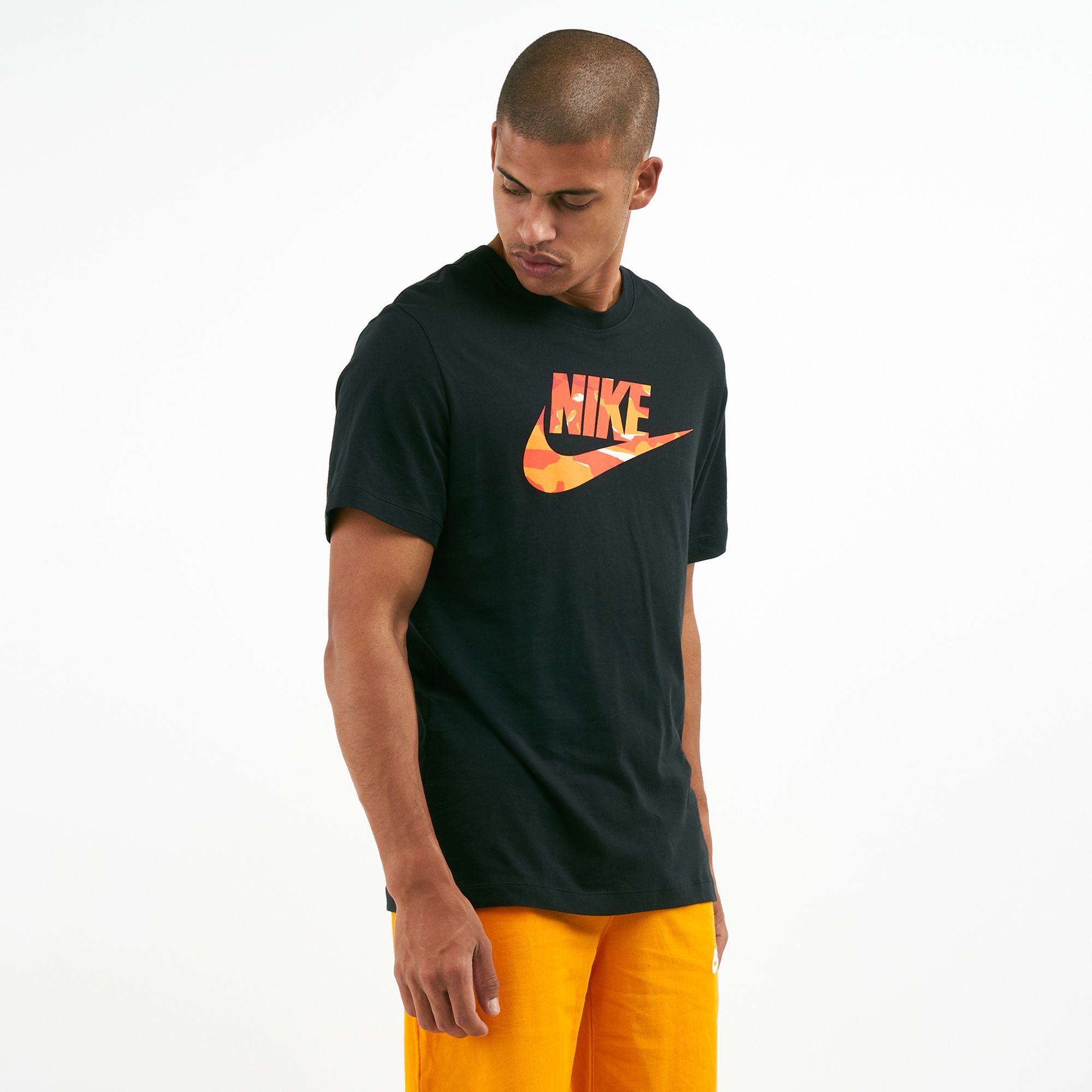 orange camo nike shirt