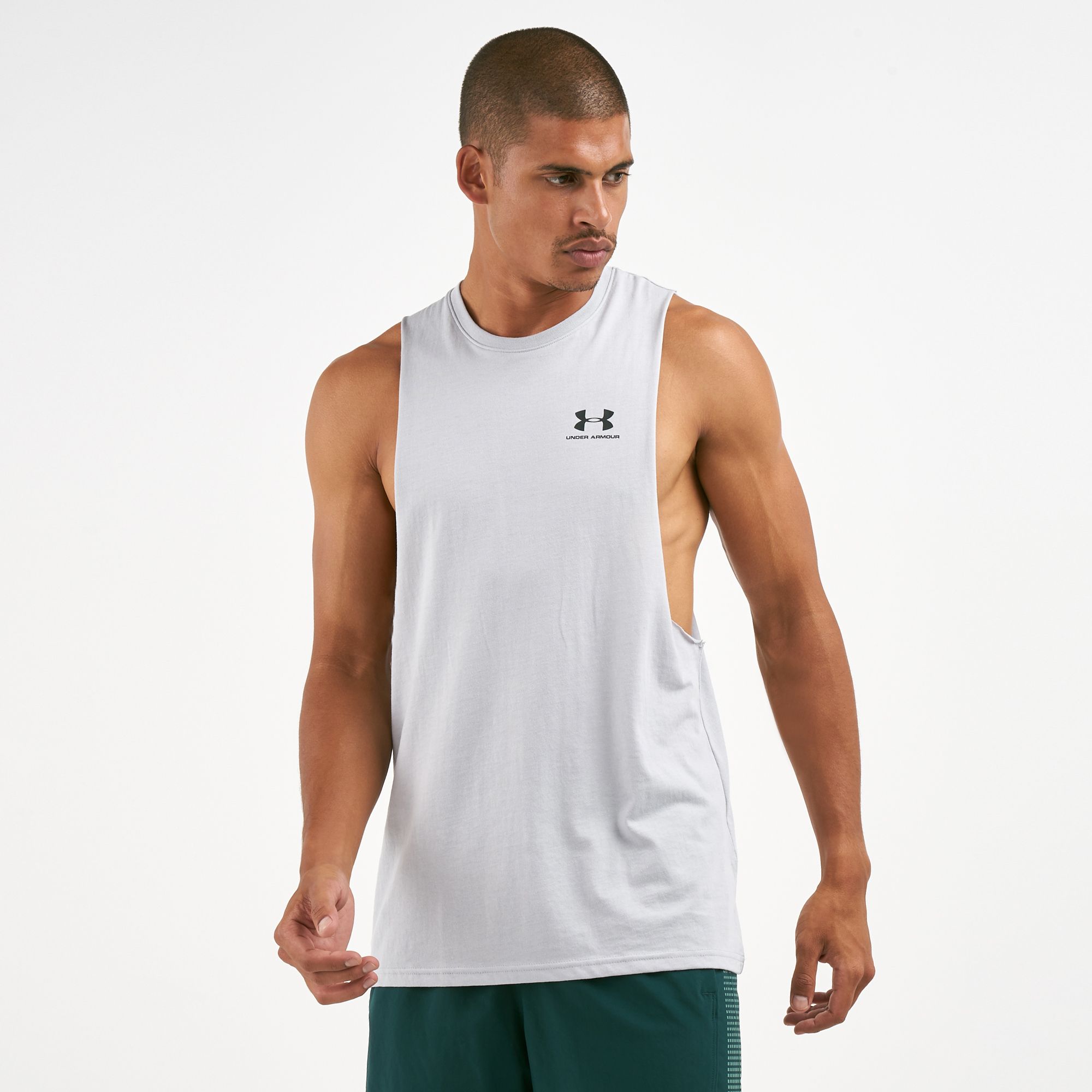 Sportstyle Left Chest Cut-Off Tank Top 