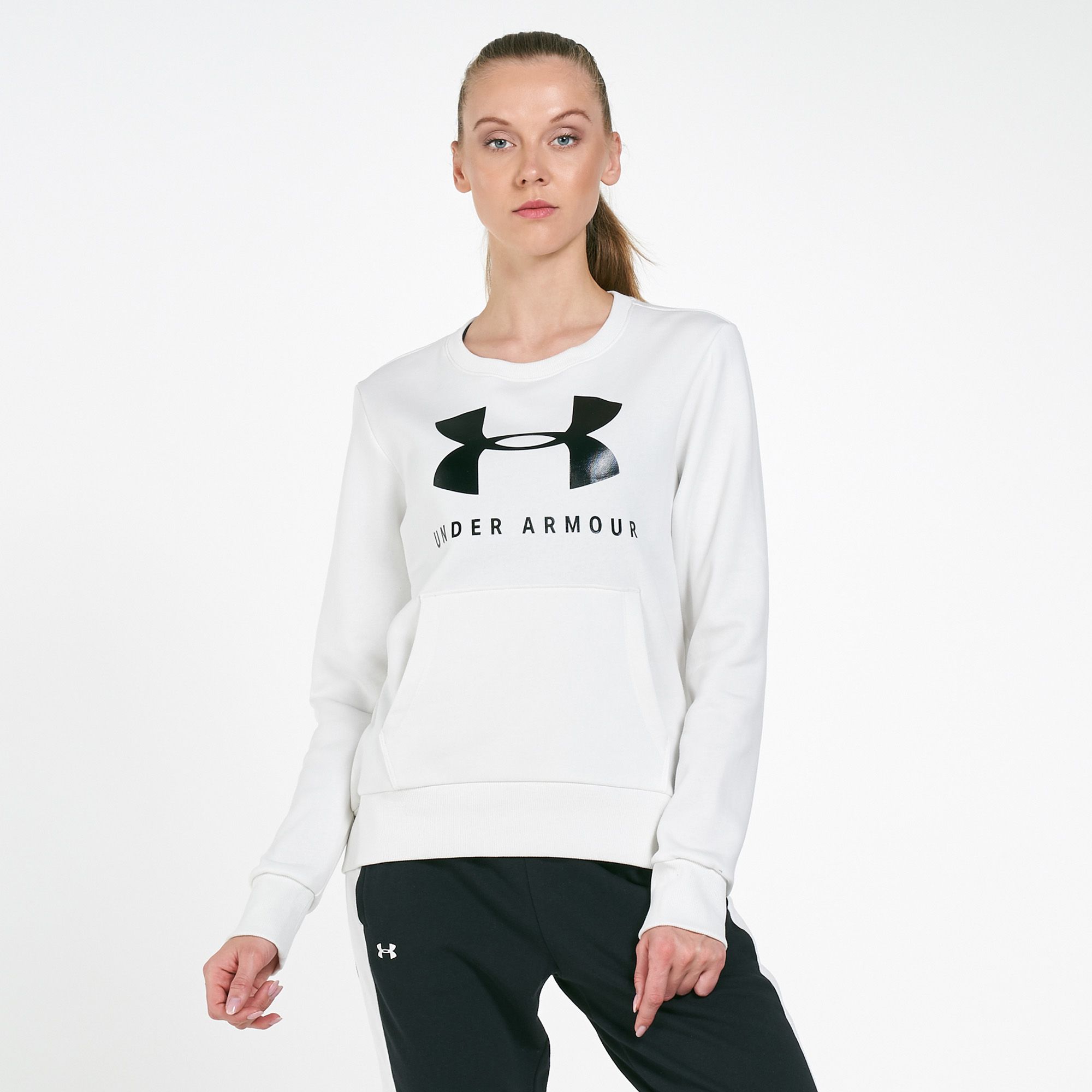 under armour fleece poly crew sweatshirt