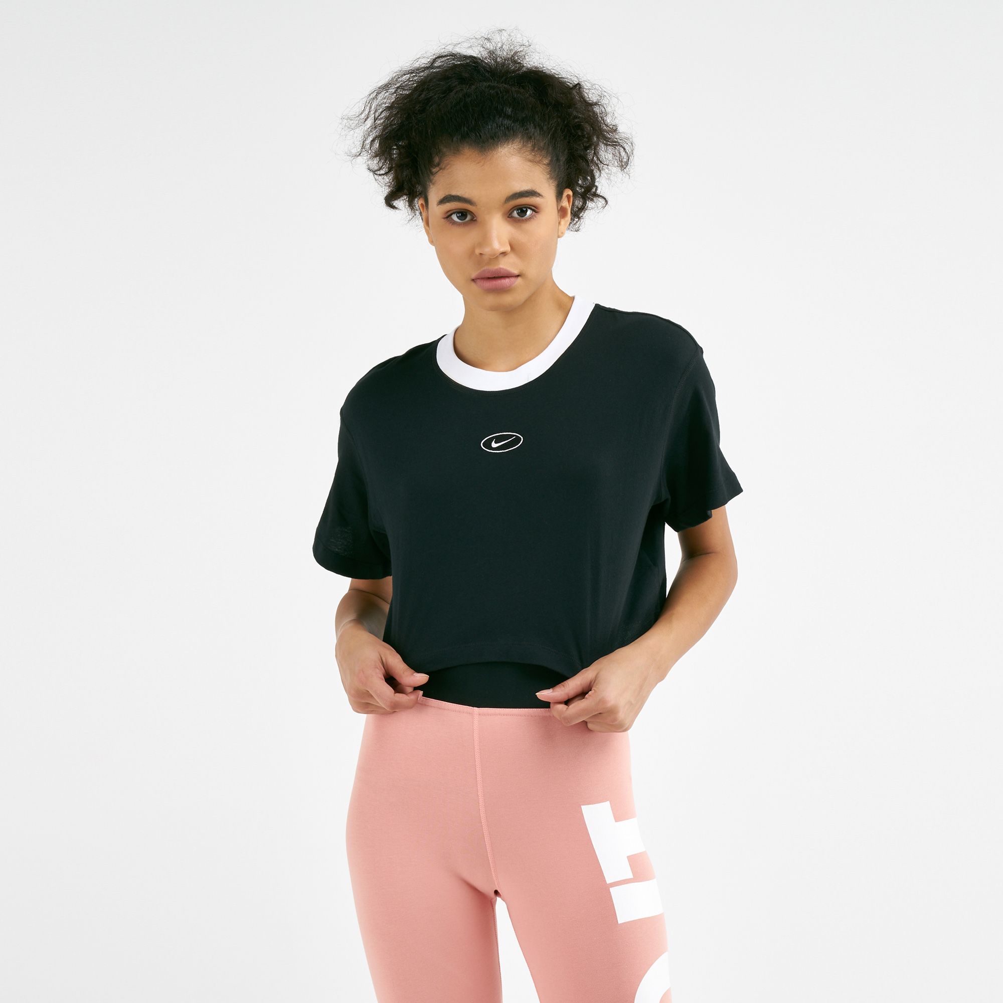 nike logo crop top