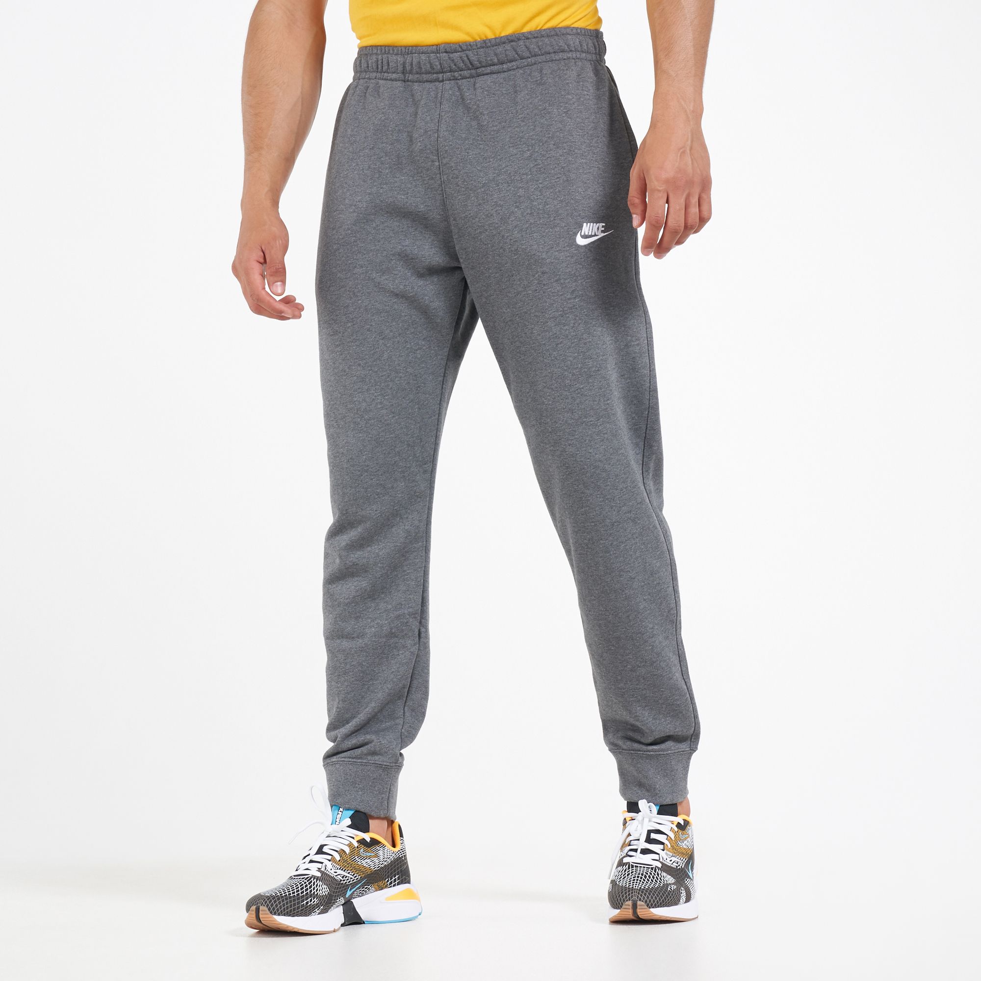 nike club track pants grey