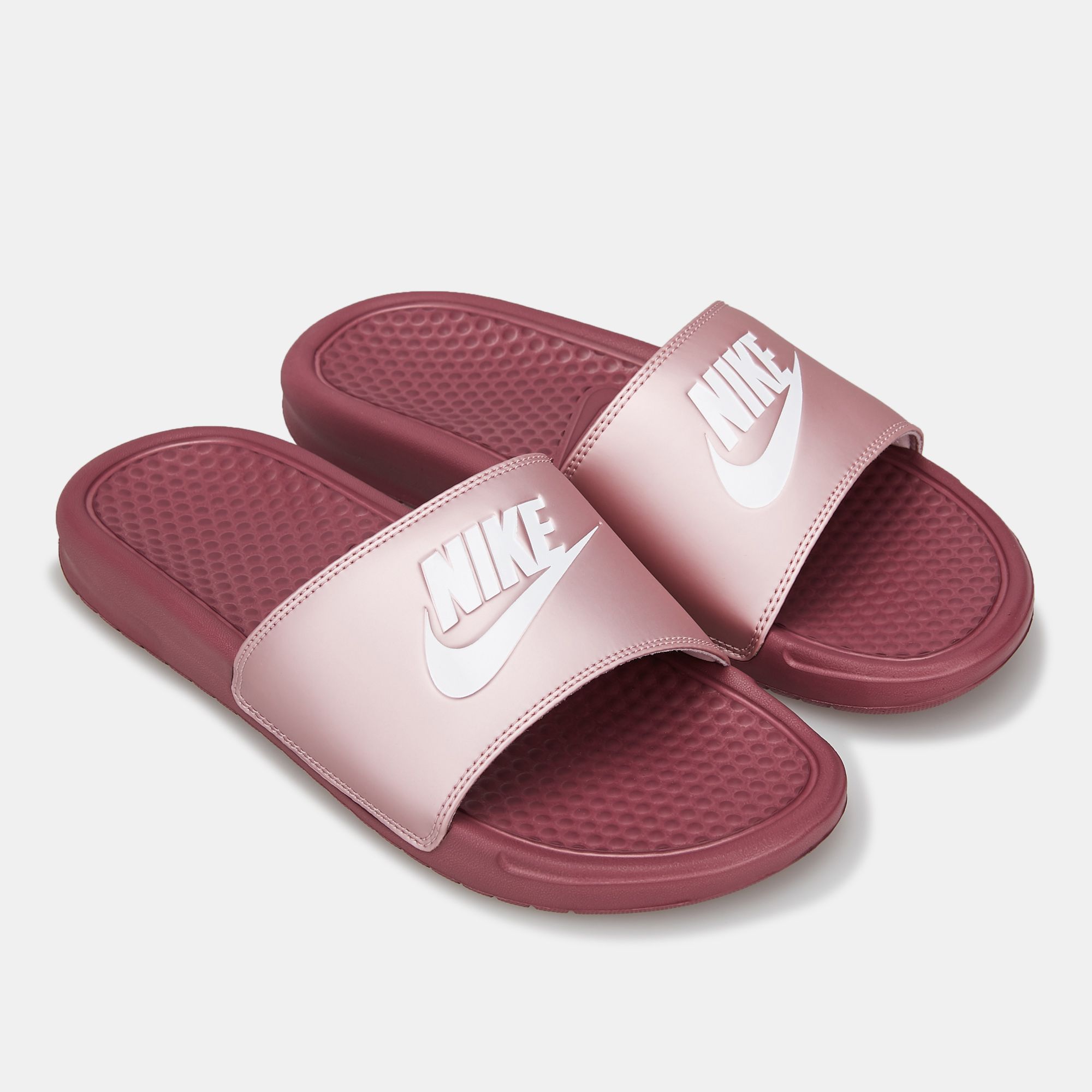 maroon slides nike