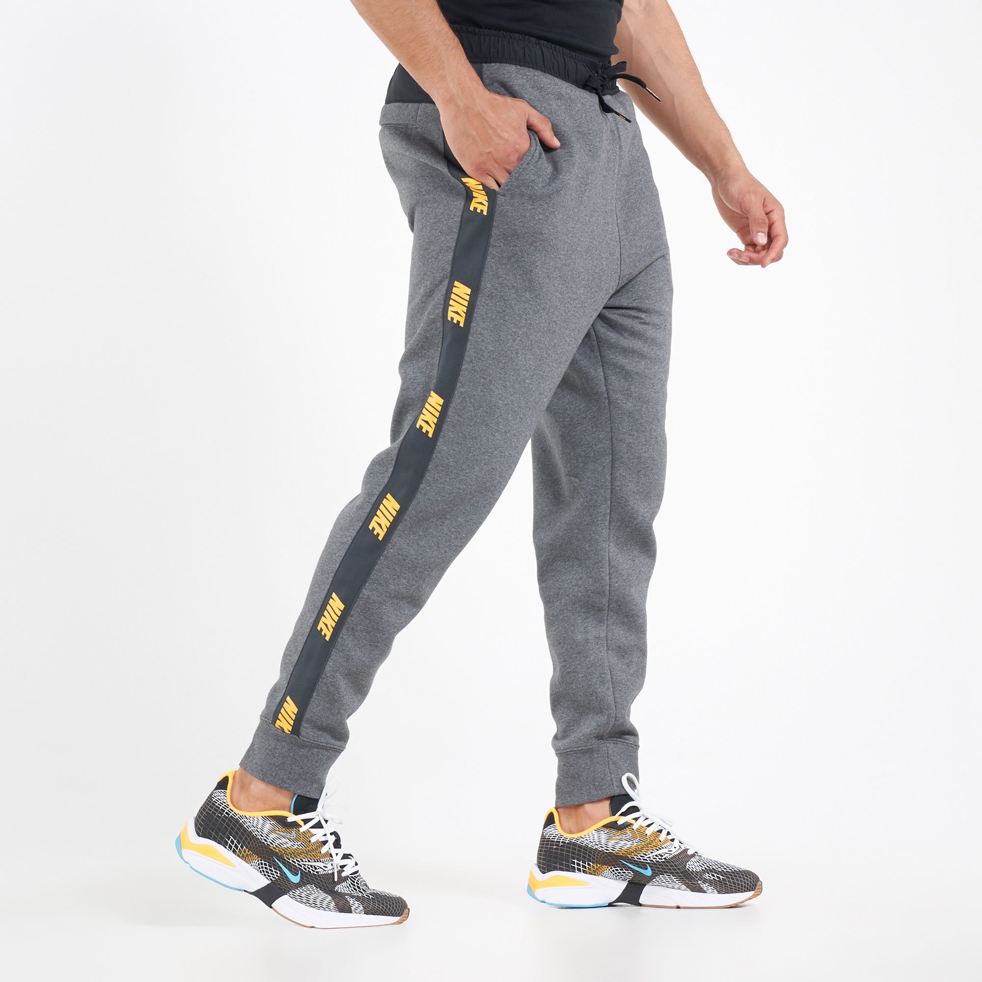 nike sweatpants yellow