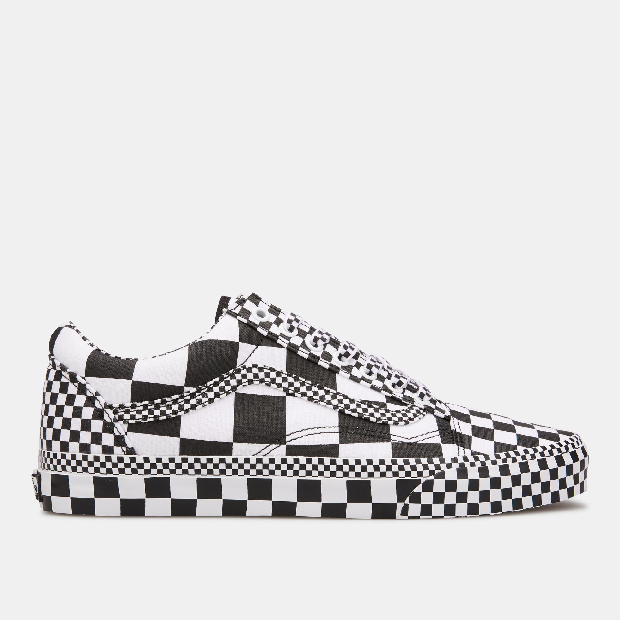 checkerboard vans all over