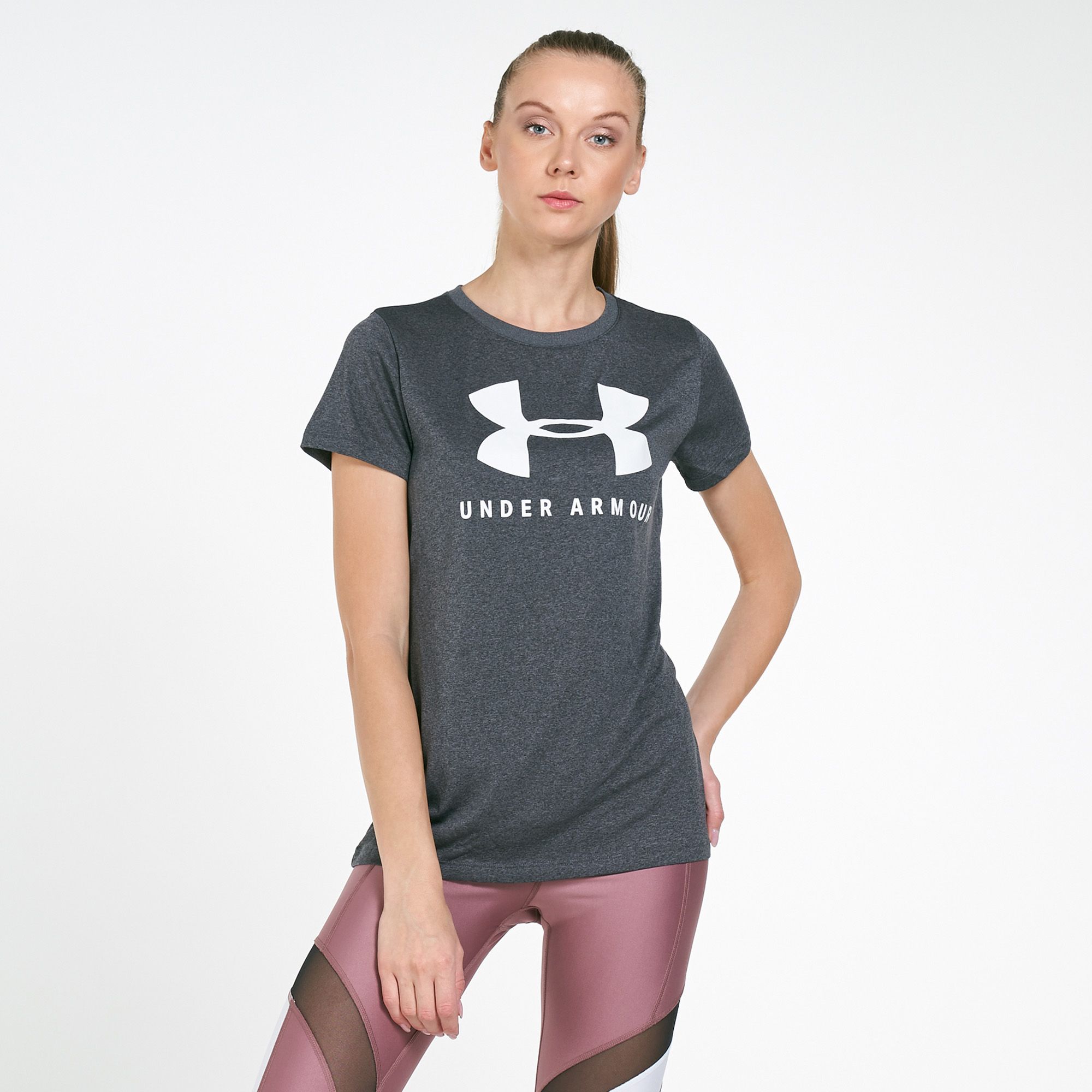 under armour t shirts grey women