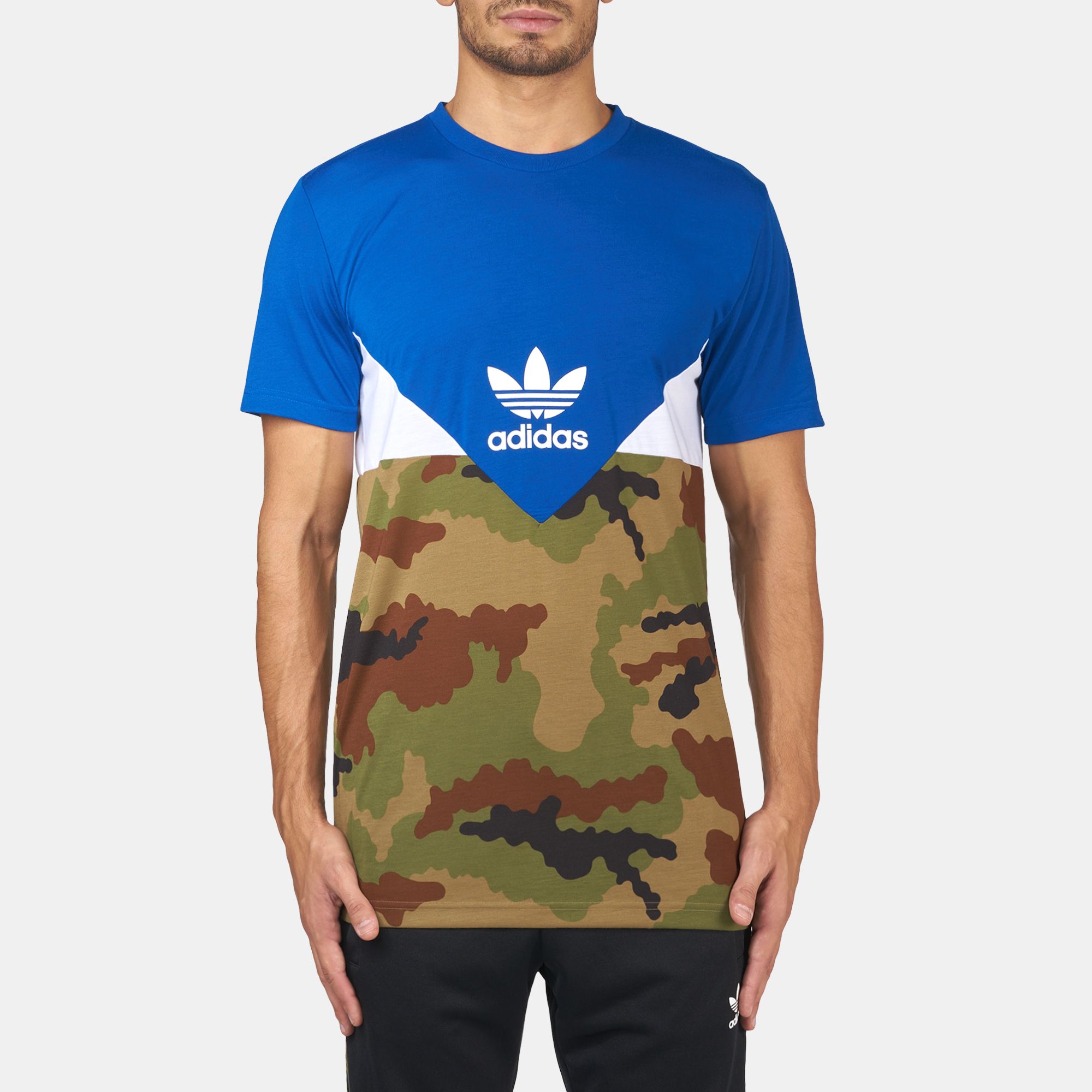 blue camo adidas shirt