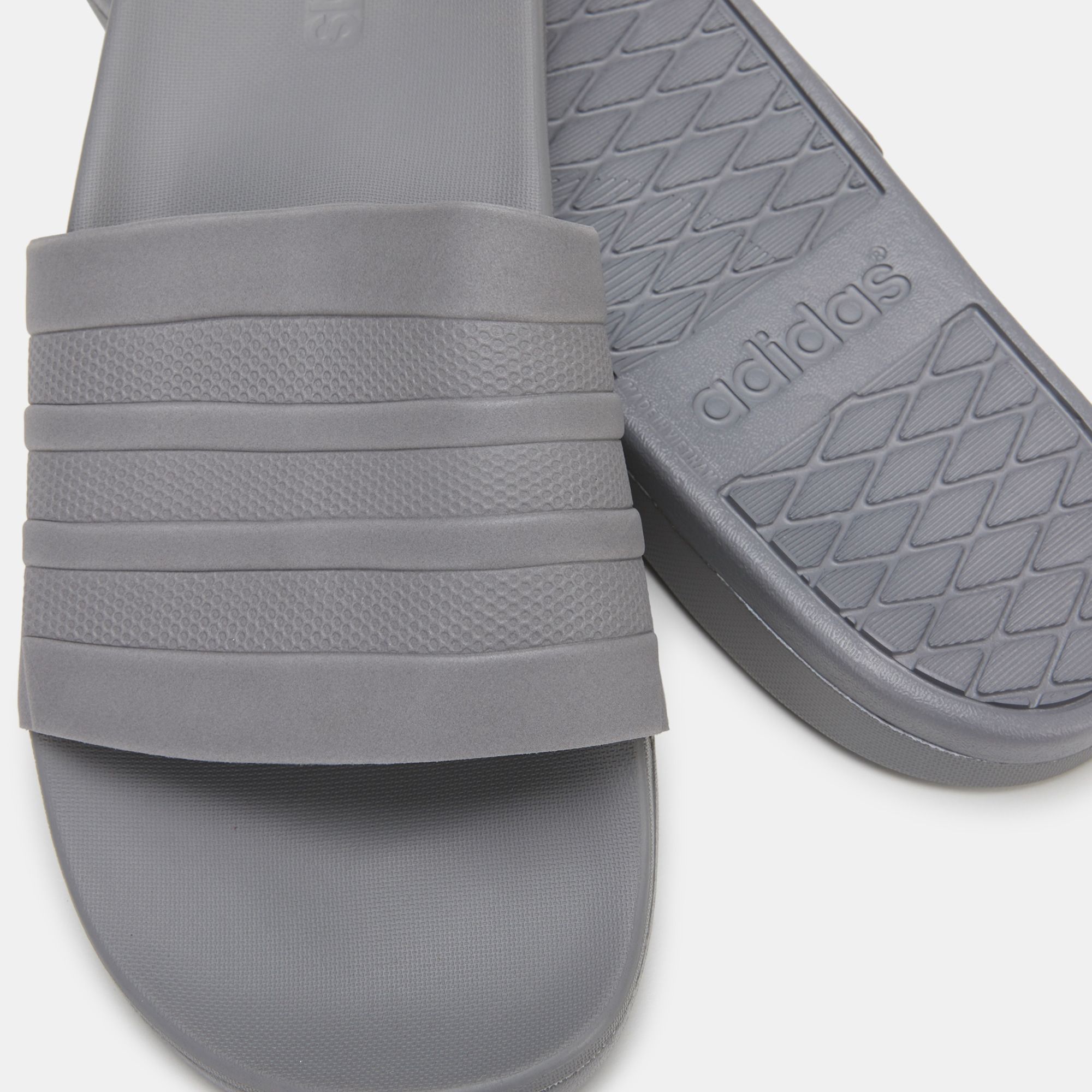 Shop Grey adidas  Adilette Cloudfoam  Plus Mono  Slides  