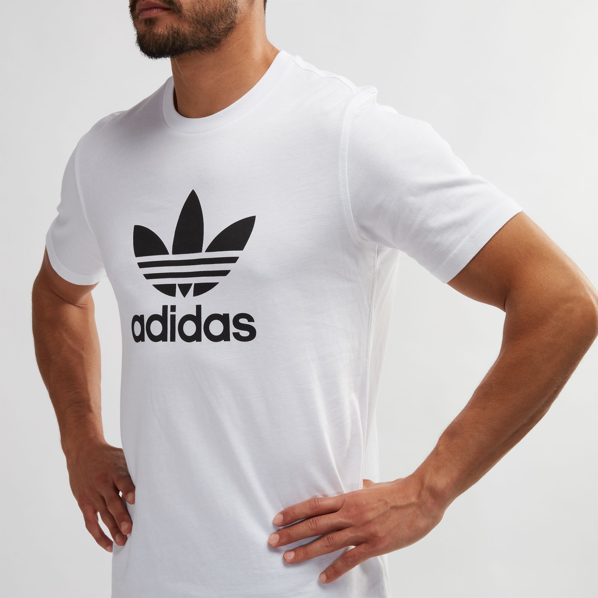 Shop White adidas Originals adicolor Trefoil T-Shirt for Mens by adidas ...