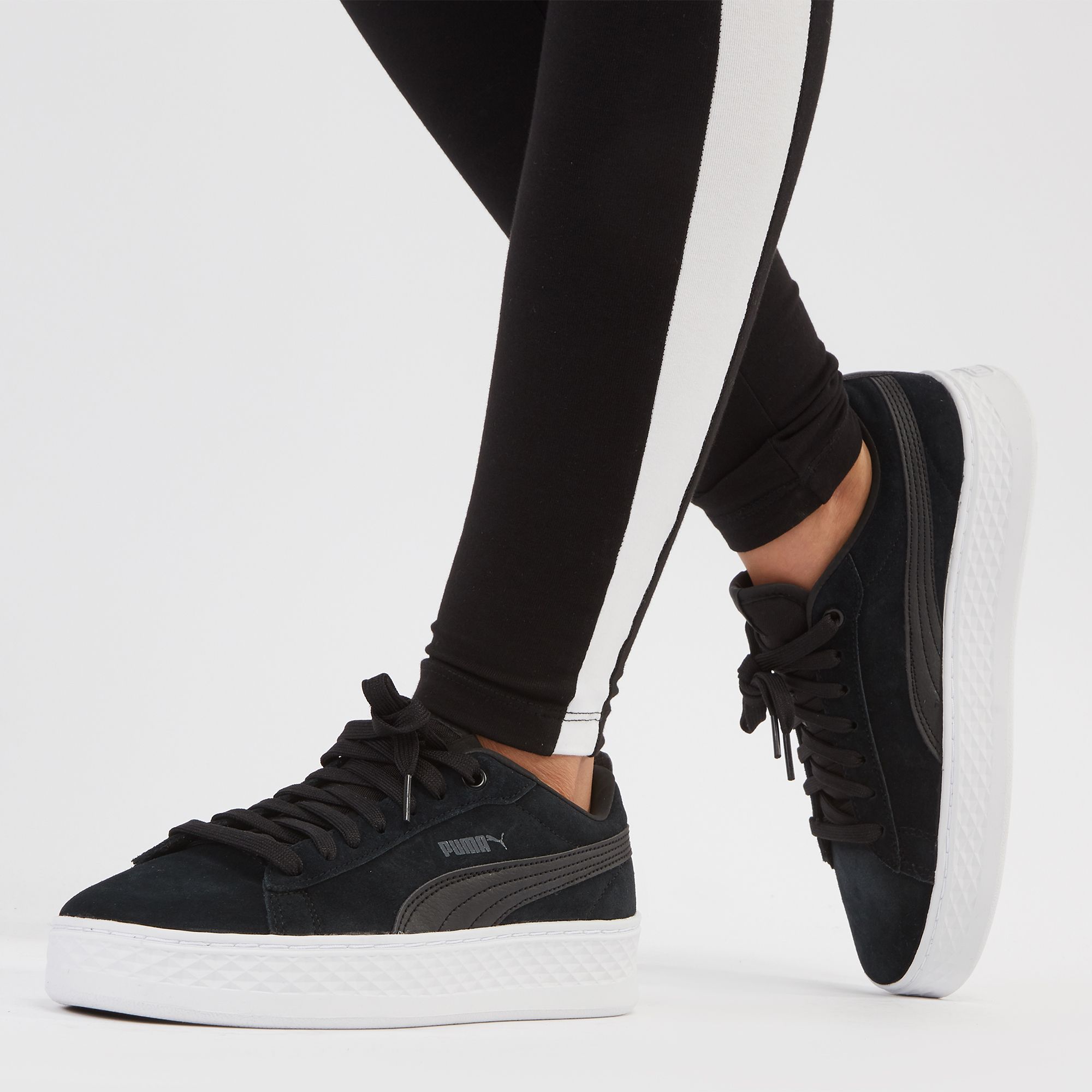 black puma platform sneakers