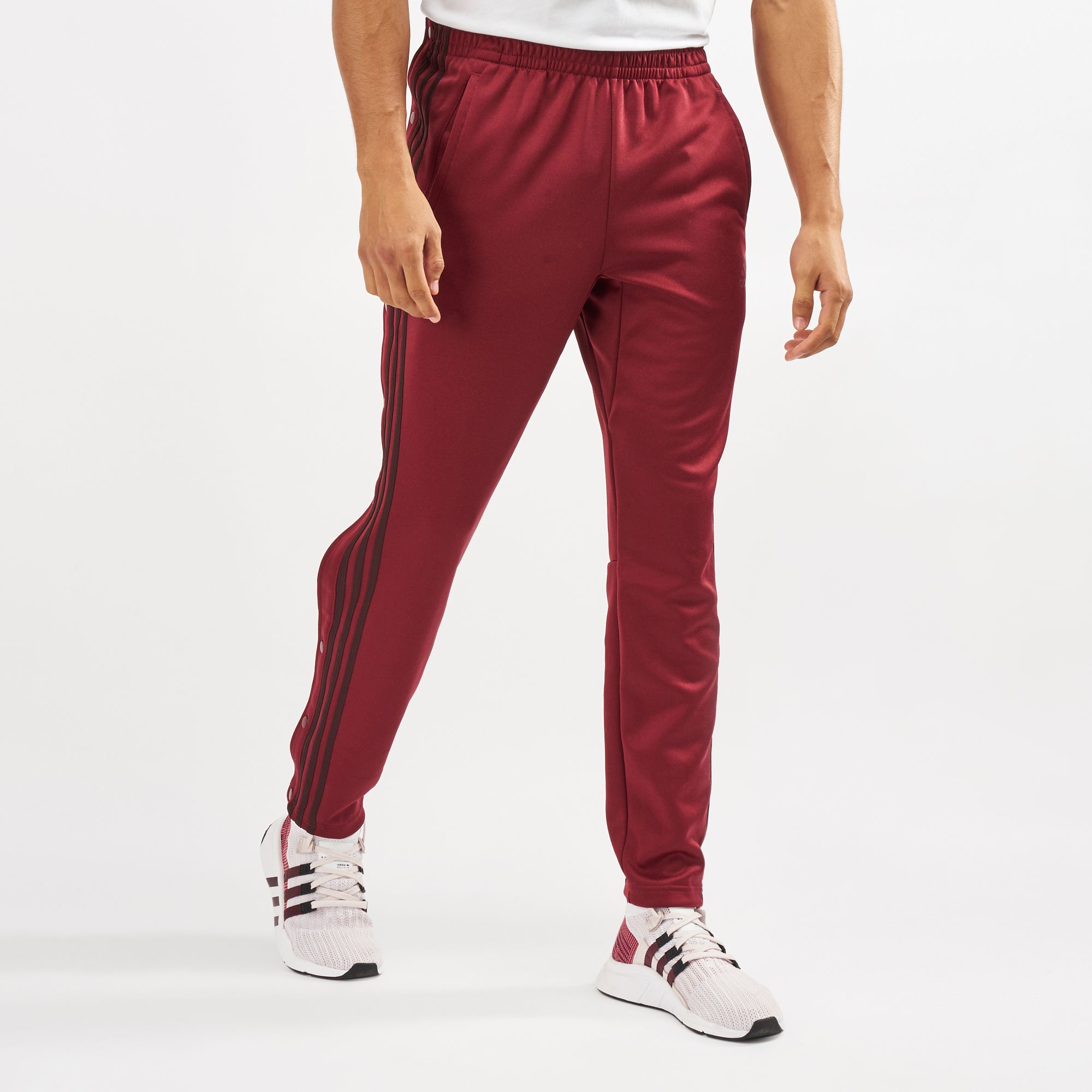 red adidas snap pants