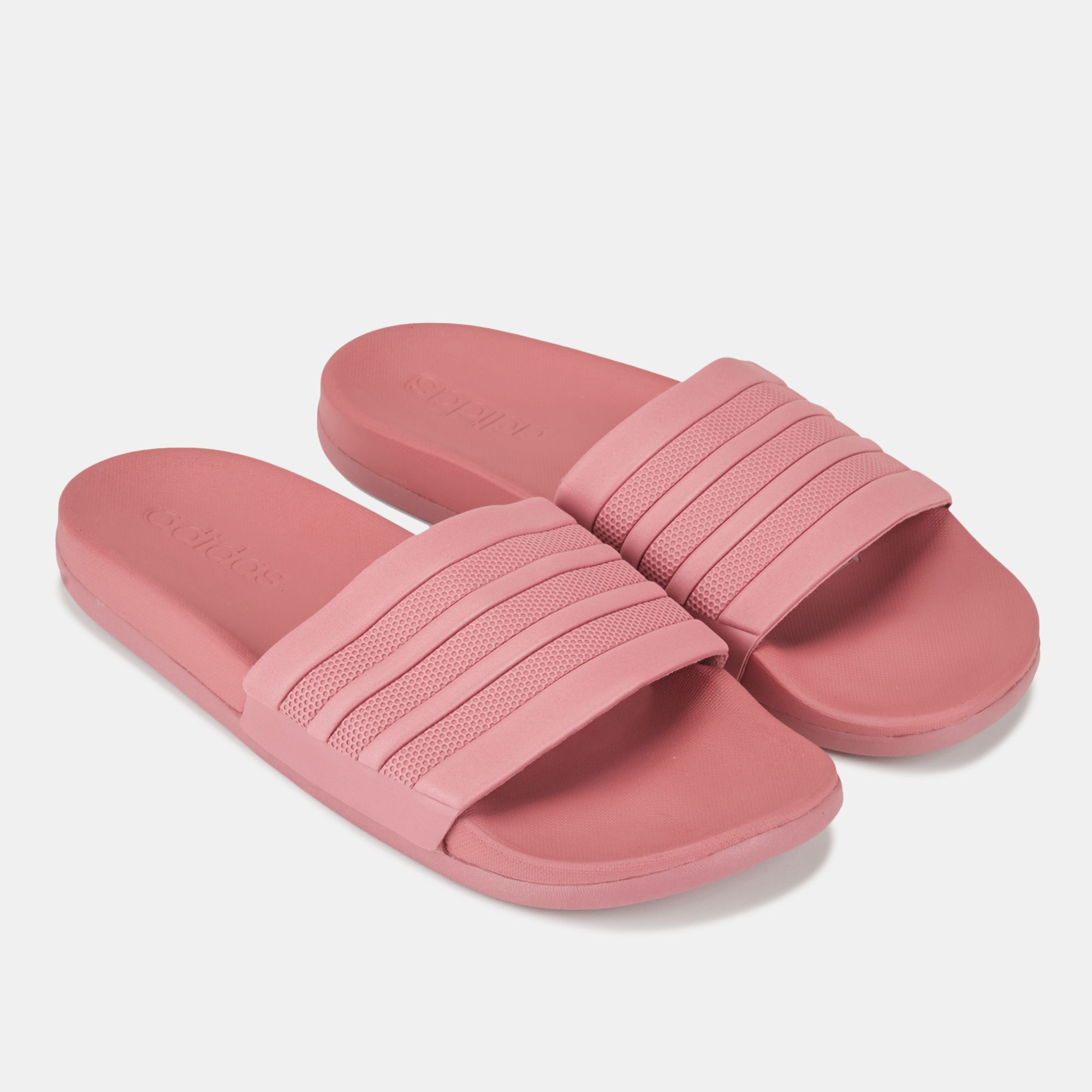 pink adidas cloudfoam slides