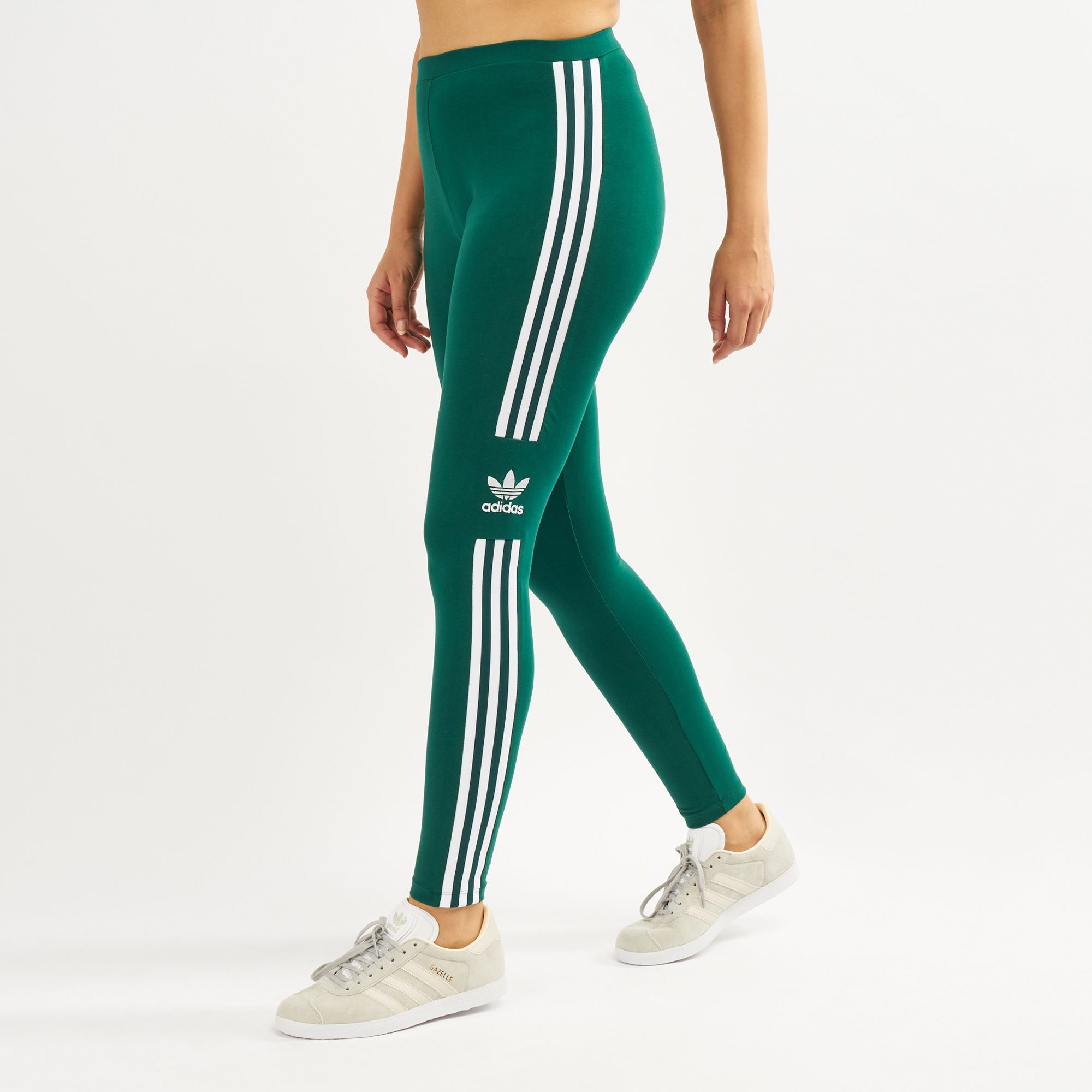 adidas trefoil leggings green