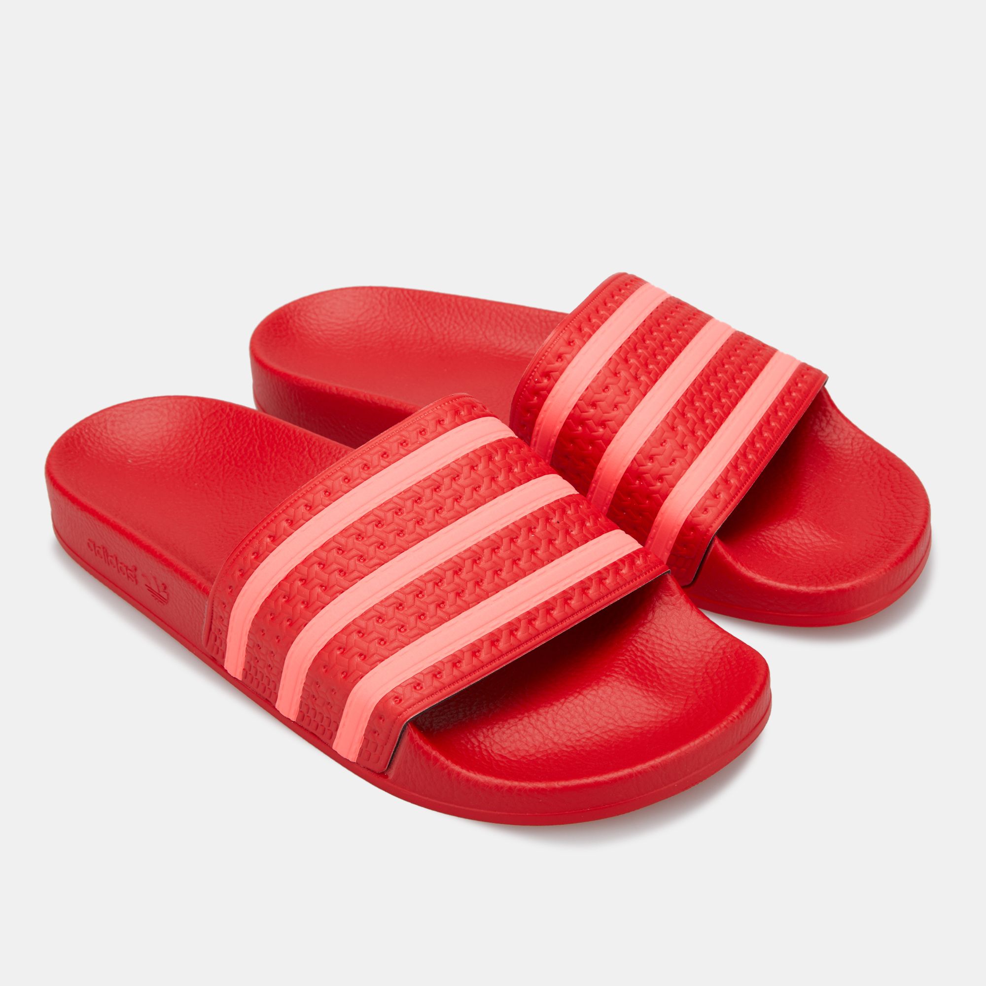 adidas adilette red slides