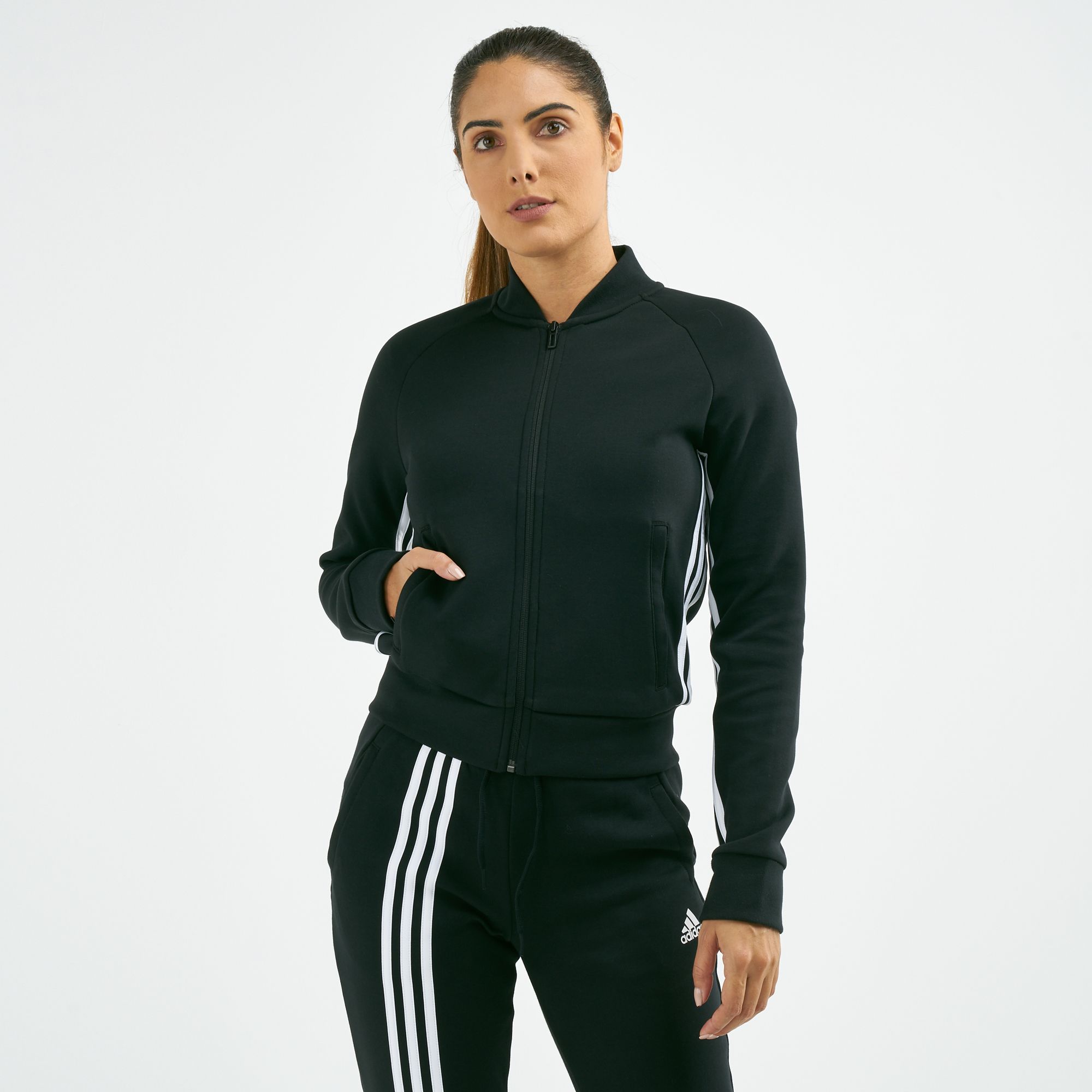 adidas 3 stripe jacket women's