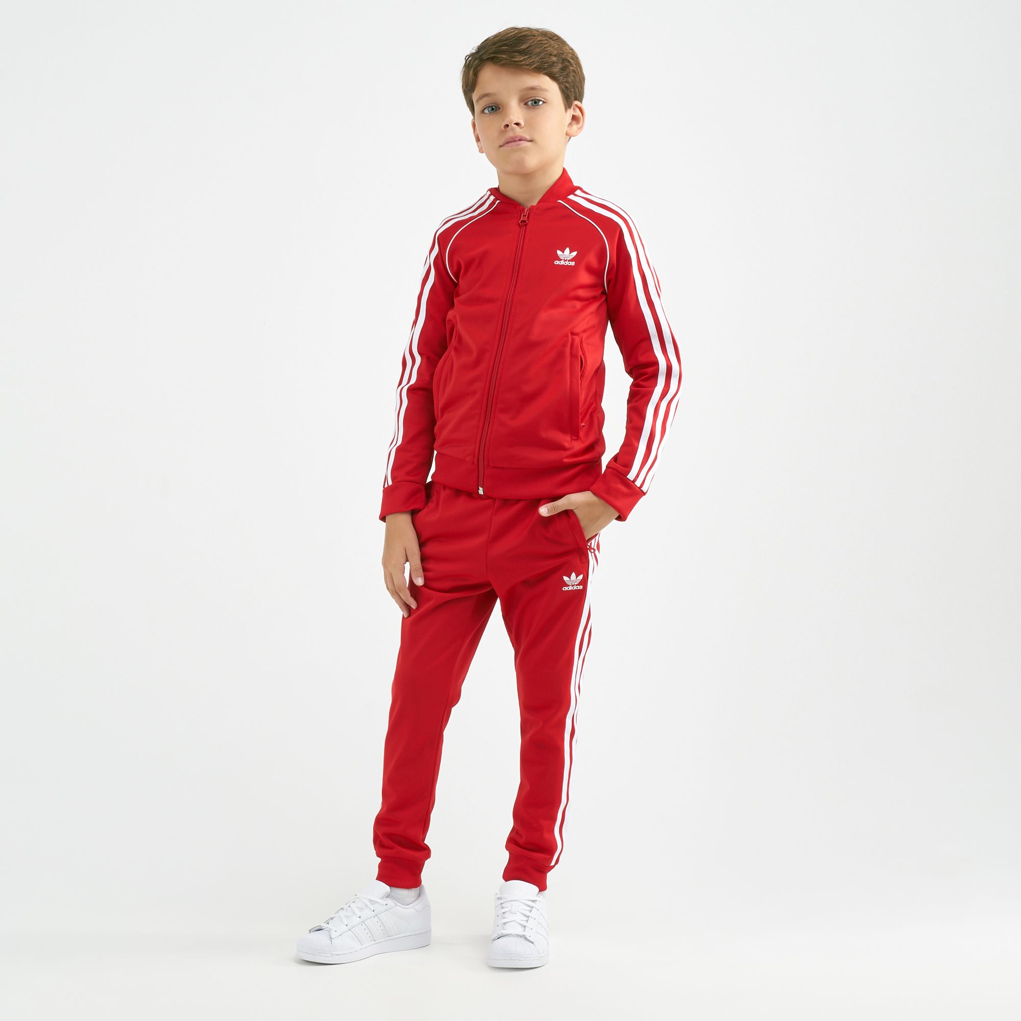 childrens green adidas tracksuit
