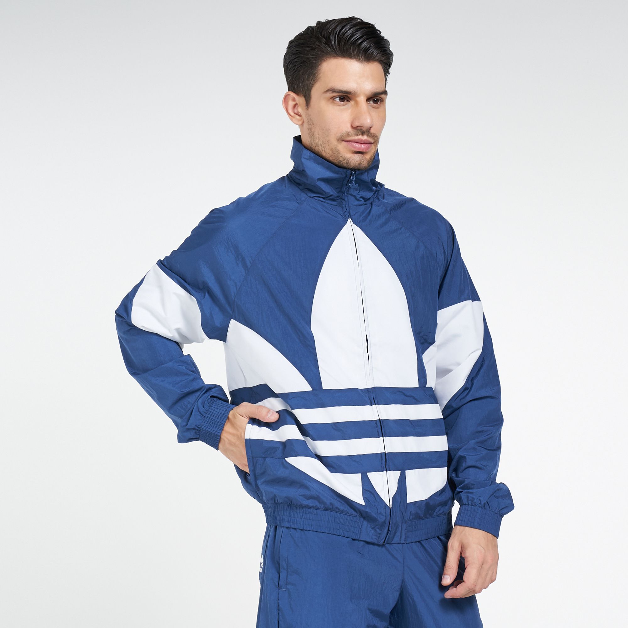 adidas blue trefoil jacket