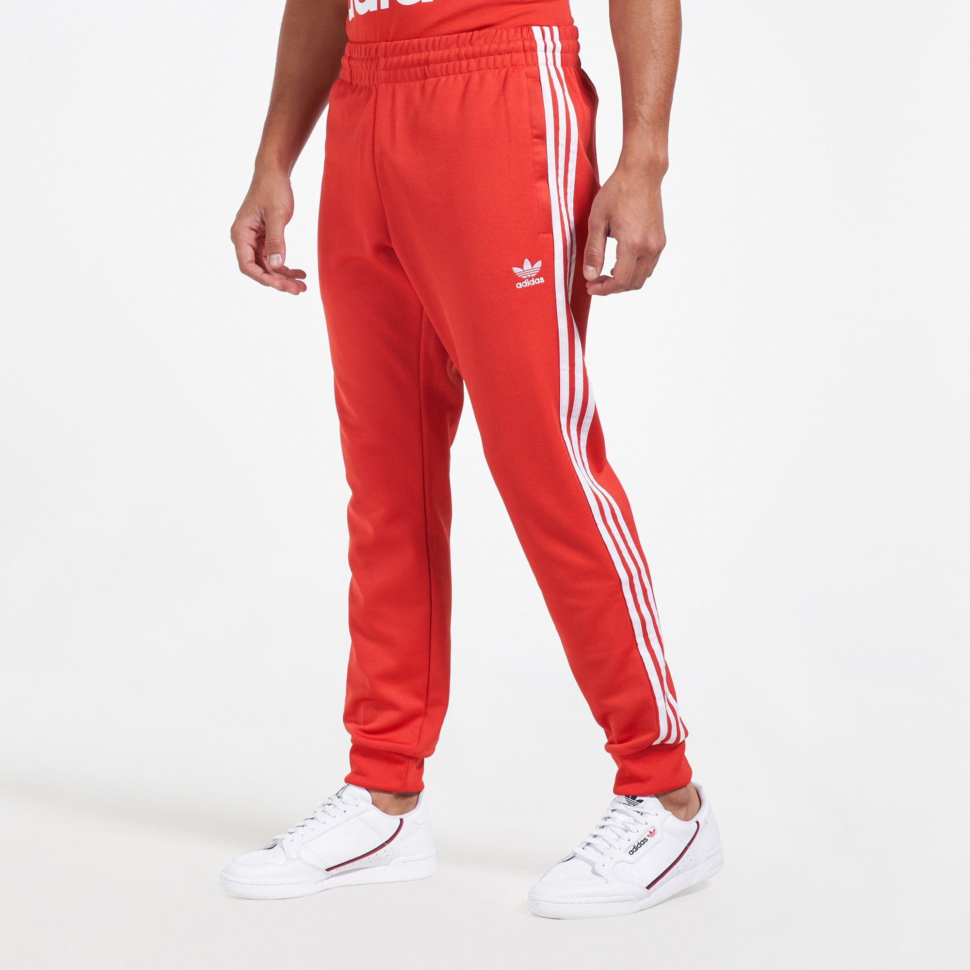 adidas red track pants men