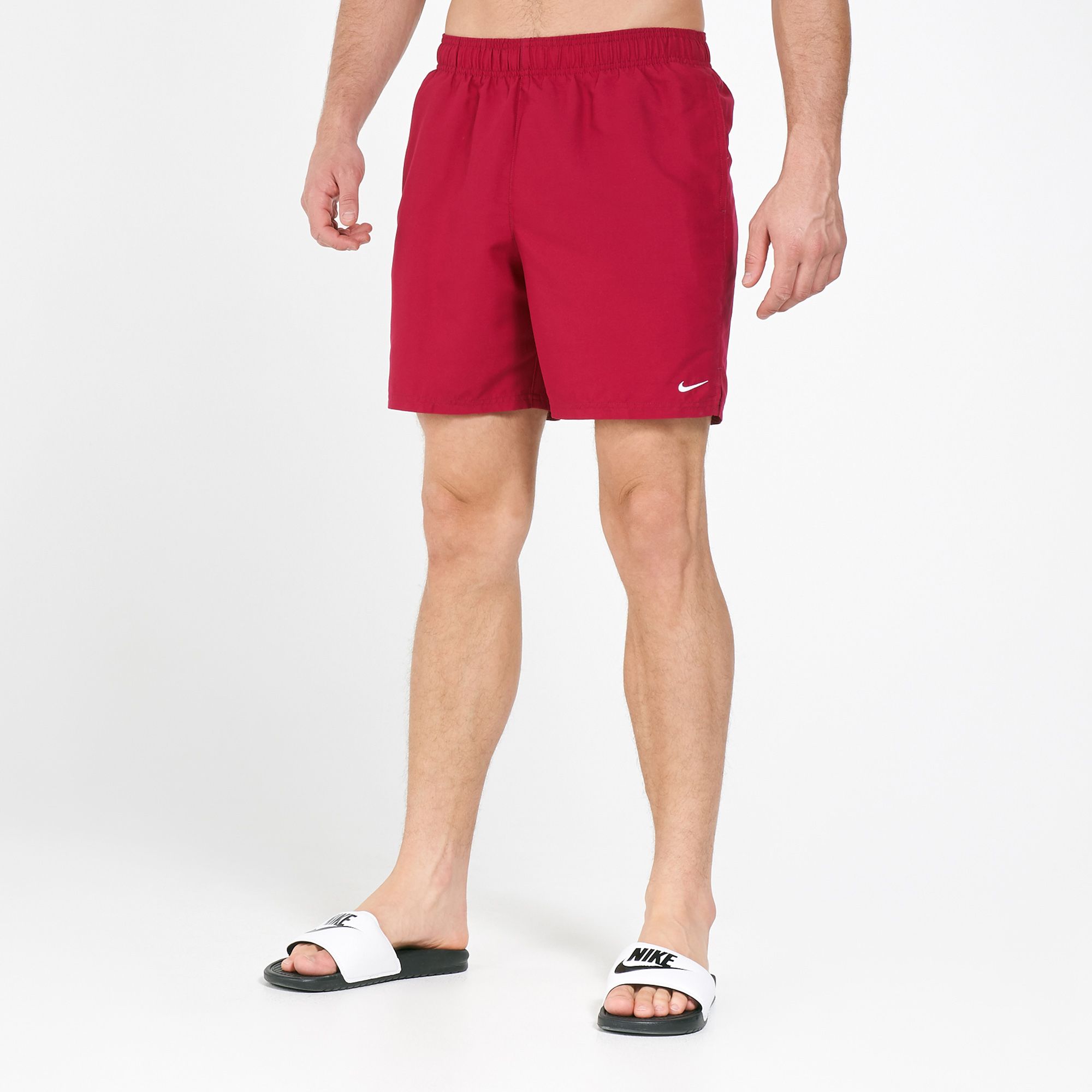 red nike swim trunks