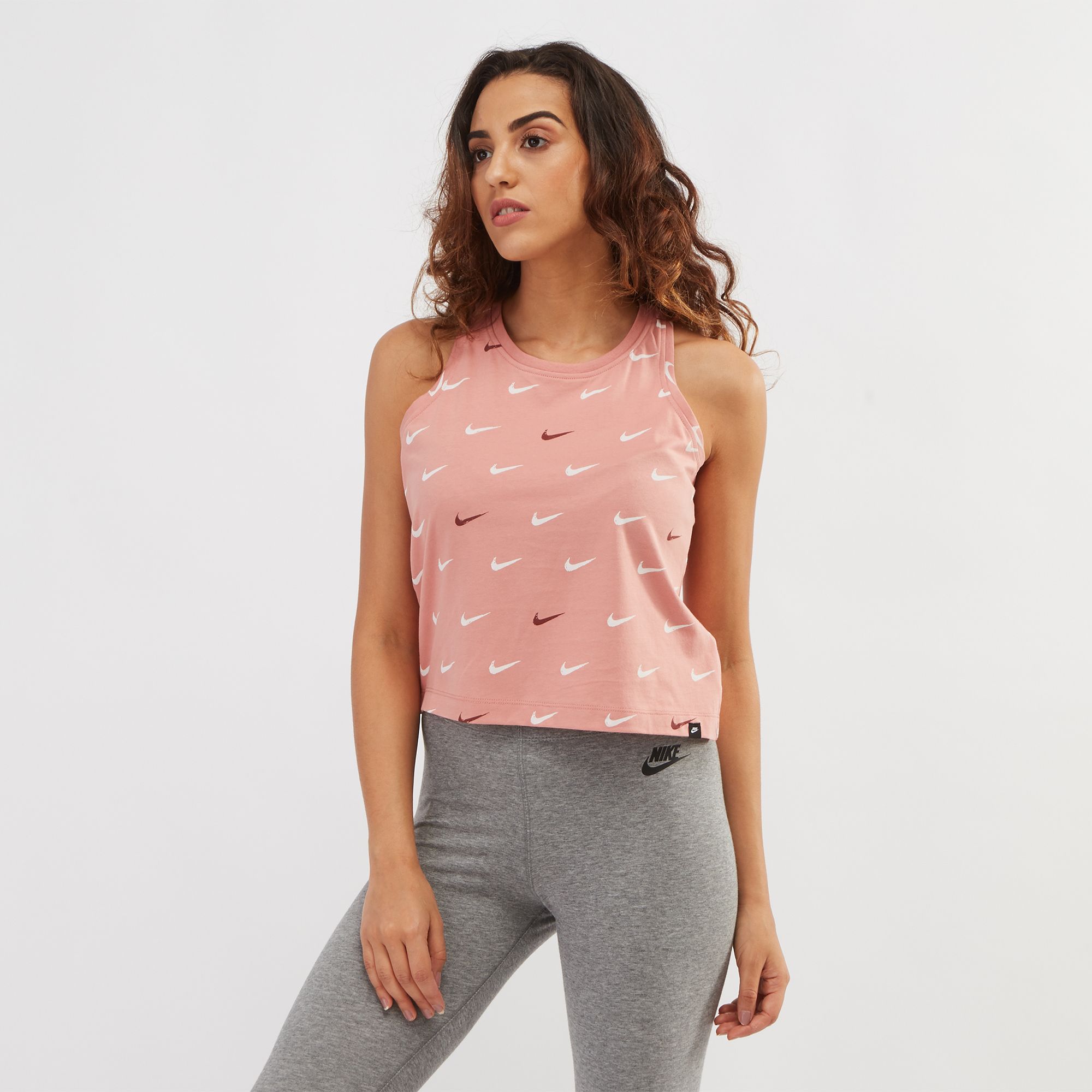 nike all over print crop top