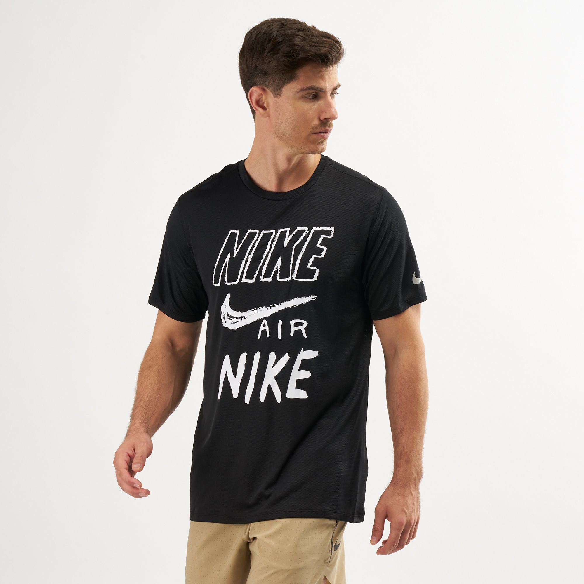 Nike Men's Breathe Run Graphics T-Shirt | T-Shirts | Tops | Clothing ...