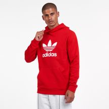 adidas trefoil hoodie red