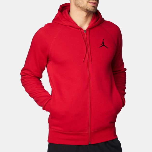 red jordan zip up hoodie