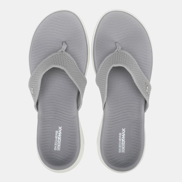 skechers silver flip flops