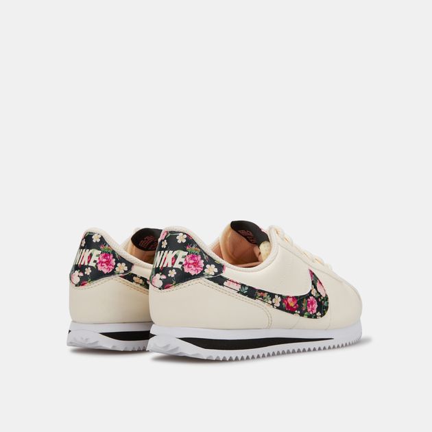nike shoes with floral swoosh