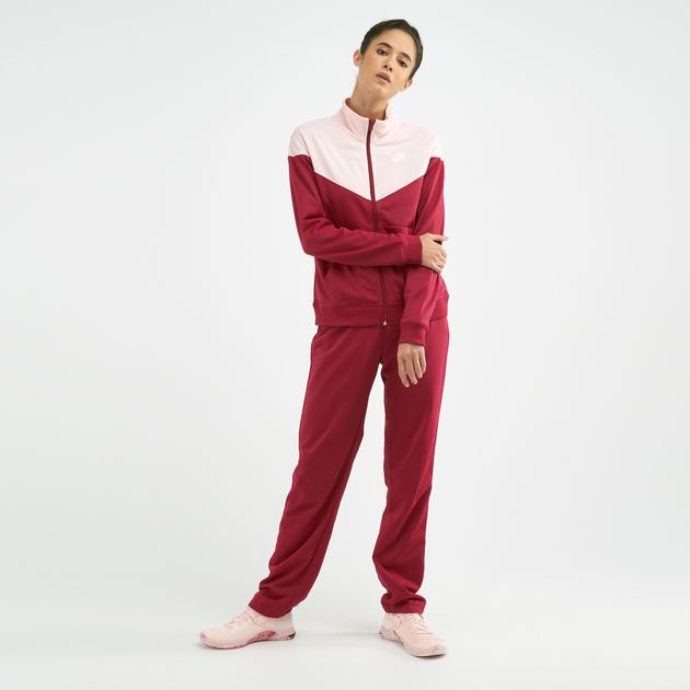 red nike tracksuit womens