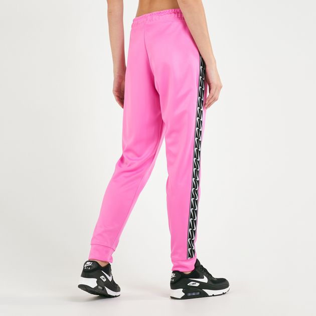 nike sportswear jogger logo tape pink