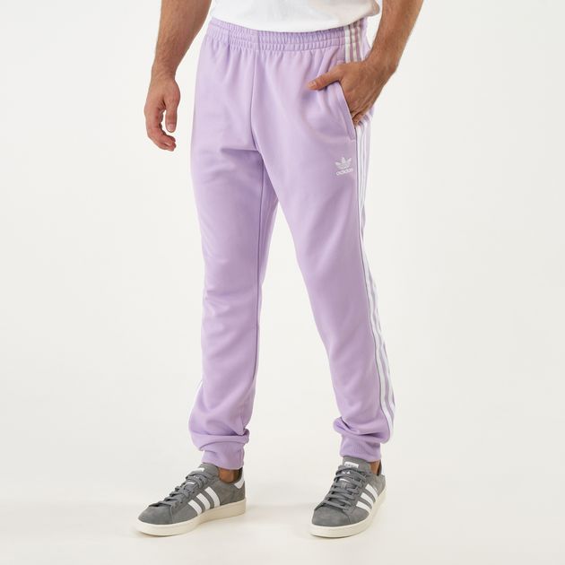 lilac adidas track pants