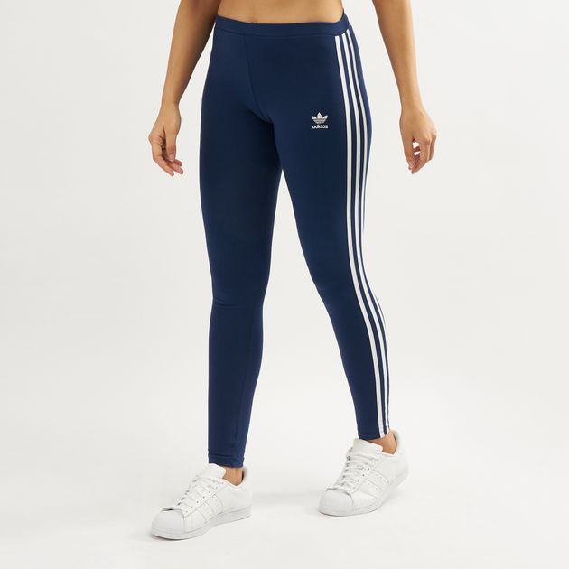 adidas blue 3 stripe leggings