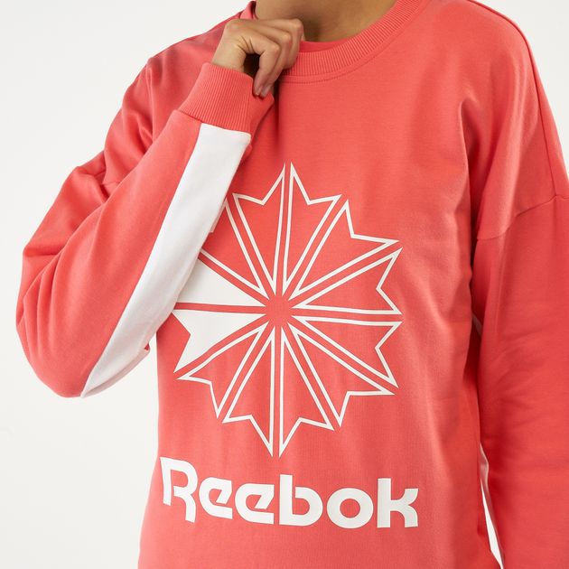 reebok classic hoodie womens red