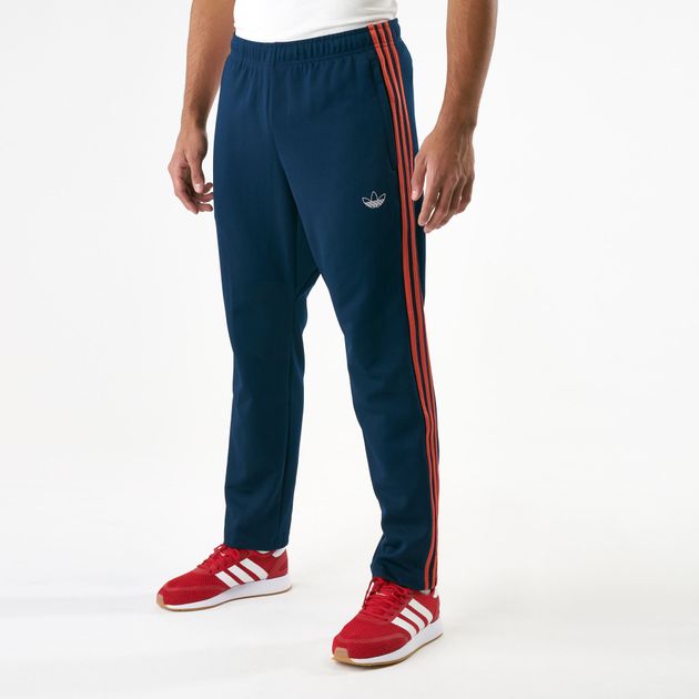 adidas track pants blue with red stripes
