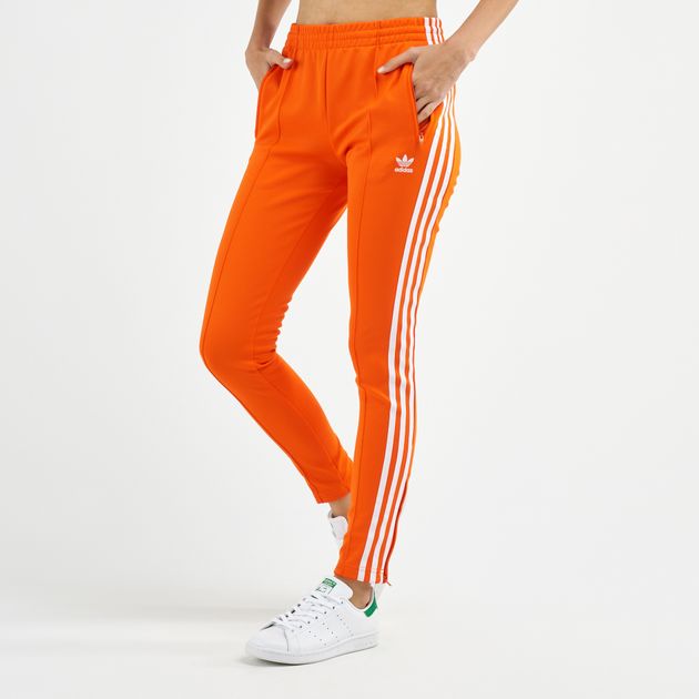 orange adidas tracksuit womens