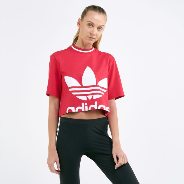adidas red top womens