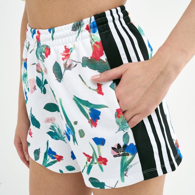 adidas allover print swim shorts