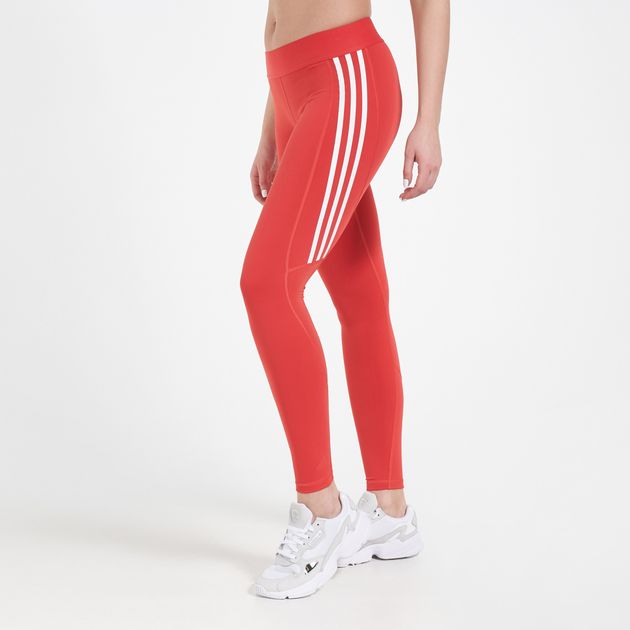 red adidas leggings 3 stripes