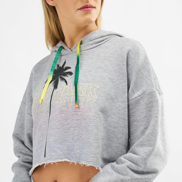 ivy park grey cropped hoodie