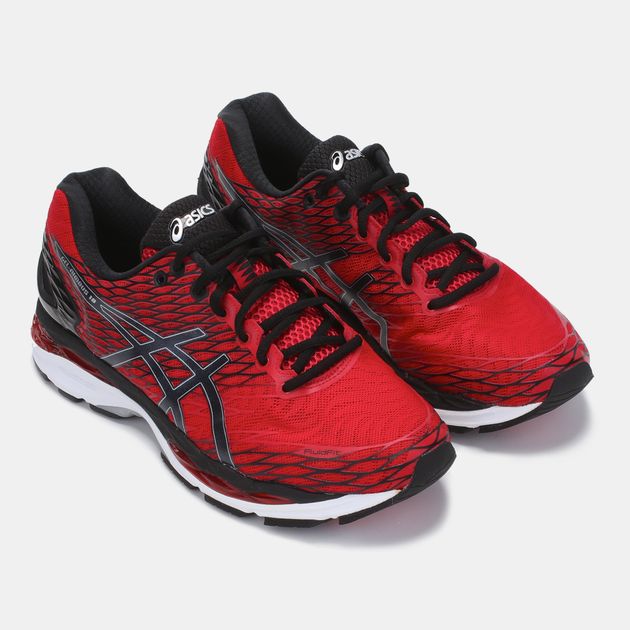 asics gel nimbus  18 kids red