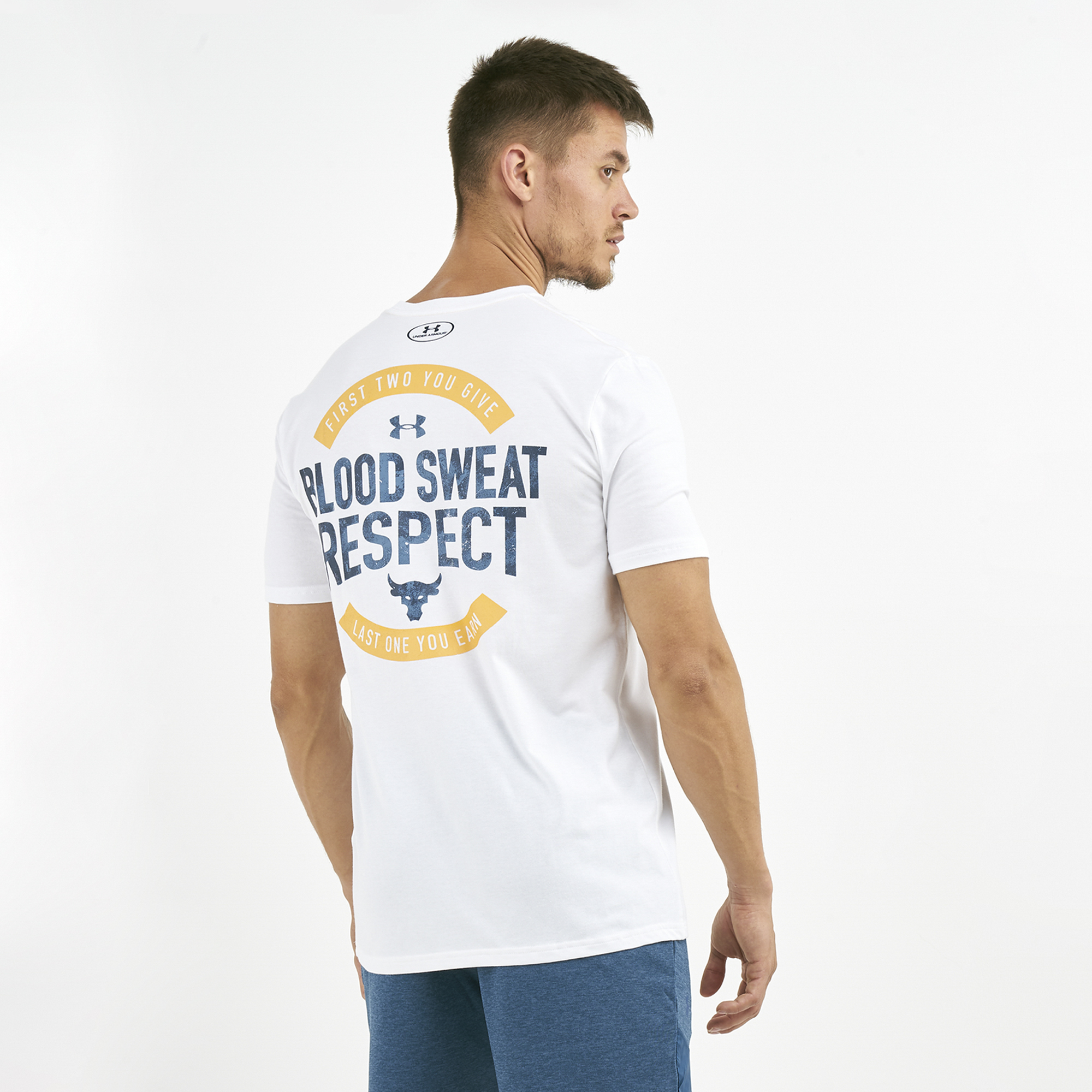 blood sweat respect the rock shirt