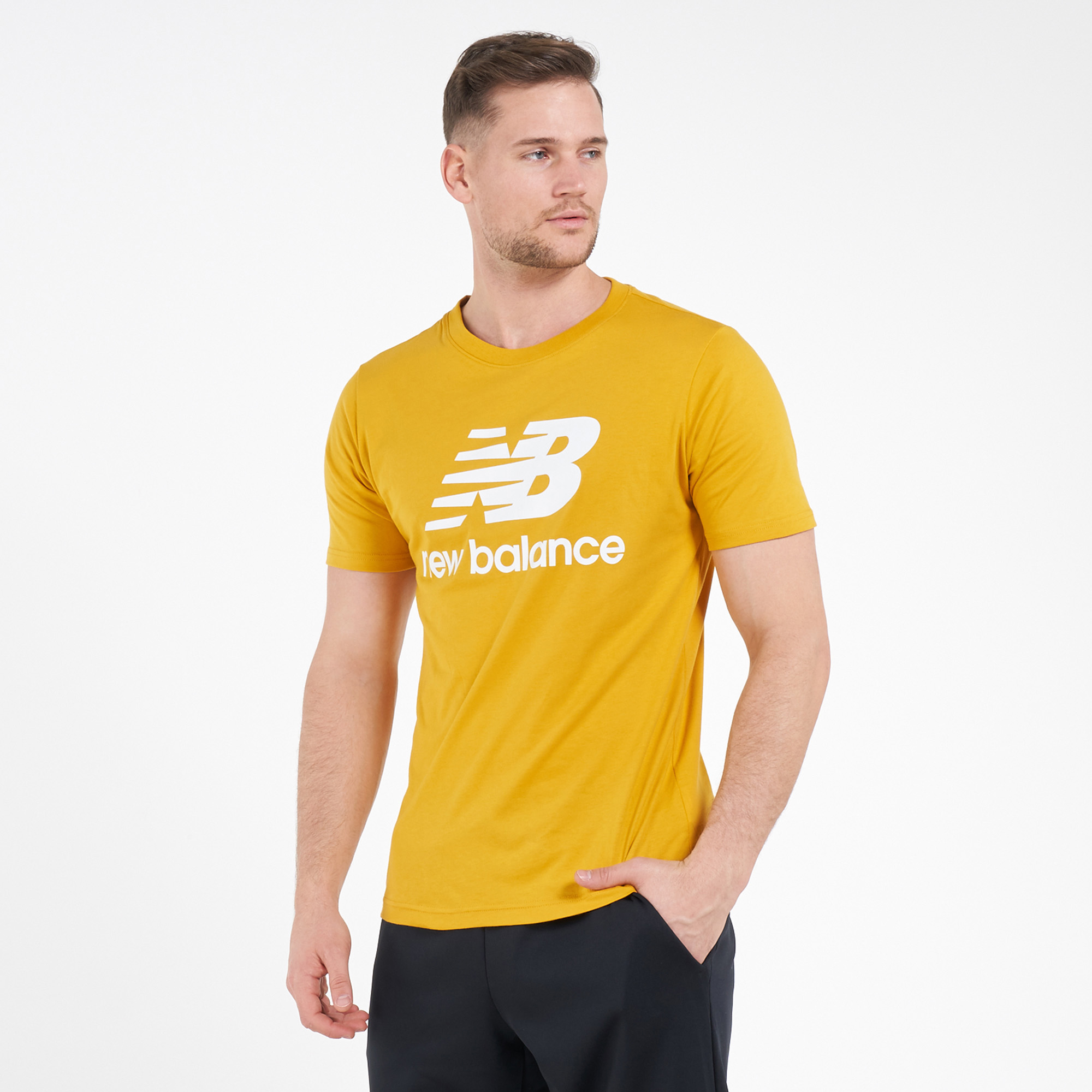 Buy New Balance Men's Essentials Stacked Logo T-Shirt Online in Saudi ...
