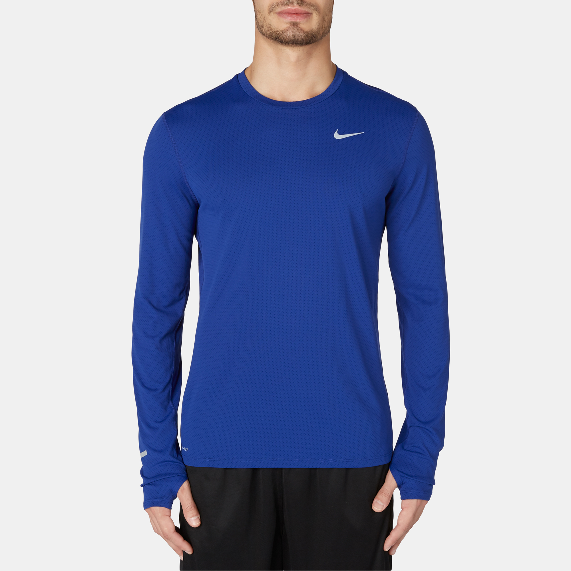 Shop Blue Shop Blue Nike Dri-FIT Contour Long Sleeve T-Shirt for Mens ...
